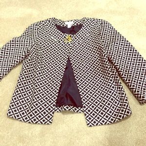 Charter Club navy blue and white blazer